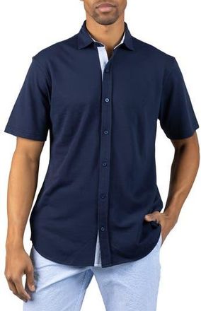Tailorbyrd Slub Pique Button-Up Shirt in Denim Blue at Nordstrom Rack, Size Xx-Large