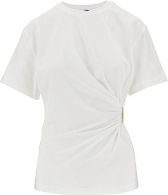 Pinko Draped T-shirt with metal detail Woman XS