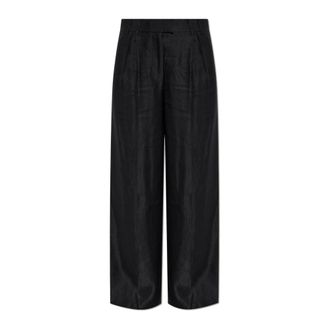 AllSaints Charley Broeken - Dames - Wijde Broeken - Zwart - 3XS - Polyester - Broeken