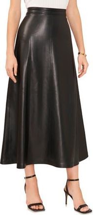 Vince Camuto Faux Leather A-Line Skirt in Rich Black at Nordstrom Rack, Size Medium