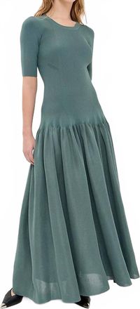 Altuzarra Maisie Gathered Stretch Knit Maxi Dress In Stormcloud