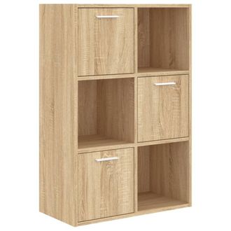 vidaXL Vidaxl - Armario Almacenamiento Madera Contrachapada Roble 60x29,5x90 Cm