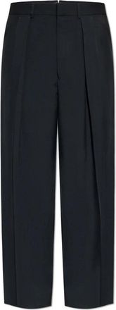 Tom Ford Wool Cashmere Silk Reps Double Pleat Pant - Heren - Nette broeken - Zwart - M - Wol - Broeken