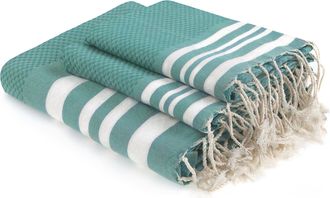 Febronie Futa set de ba&ntilde;o (1+2) algod&oacute;n verde pato 100x200+2(40x60)