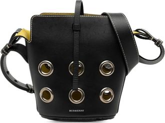 Burberry Pre-owned Bucket Bags, female, Black, Size: ONE SIZE Pre-owned Leather Bucket Bag