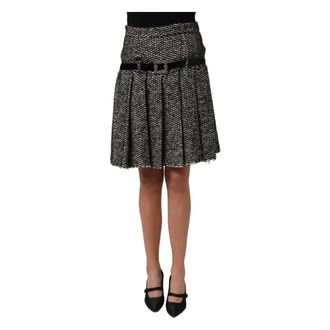 Dolce & Gabbana High Waist A-line Mini Pleated Skirt - female - Dolce & Gabbana - Short Skirts - Black - L - Skirts