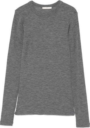 Róhe T-shirt a maniche lunghe in lana - Grigio