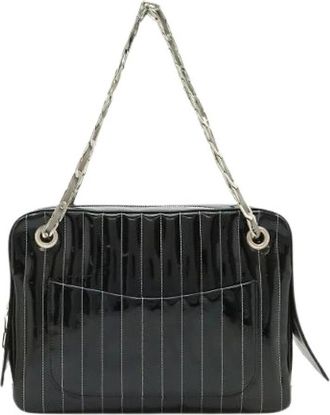 Chanel Pre-owned Leren Schoudertas met Ketting - Dames - Vintage Schoudertas - Zwart - ONE Size - Leer - Vintage