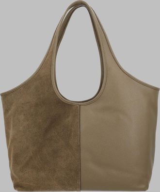 Michael Michael Kors Womens Tote Bag Henly Green Leather Shoulder