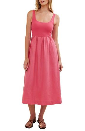 Bella Dahl Mixed Media Midi Dress in Spiced Hibiscus at Nordstrom, Size X-Small