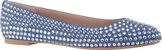 Nina Paula Embellished Flat in Blue Denim at Nordstrom, Size 6