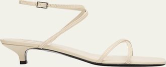 Toteme Crossover Leather Kitten-Heel Sandals