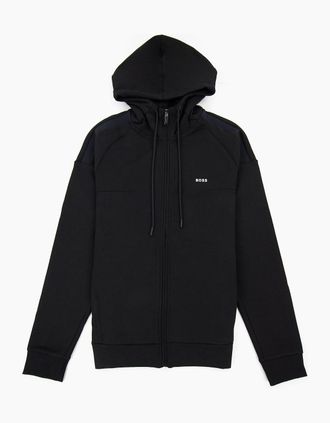 HUGO BOSS Mens Hugo Boss Saggy 1 Logo Zip Up Sweatshirt Black 001 - Size: 44/Regular