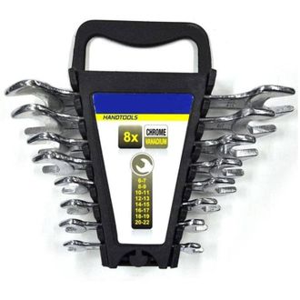 Trade Shop Trade Shop - Set Chiavi Inglesi Combinate 8pz 6-22mm In Acciaio Cromo Vanadio Con Astuccio