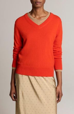 Vince V-Neck Cashmere Sweater in Crimson at Nordstrom, Size Xx-Small