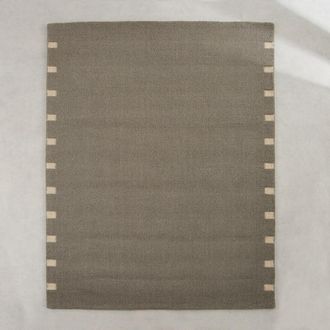 Maisons du monde Alfombra de lana y yute trenzado beige y antracita, 160x230 cm