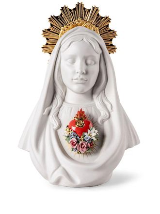 Lladro Immaculate Heart Of Mary sculptuur (40cm x 28cm) - Wit