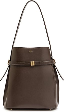 Toteme Belted Leather Bucket bag - Chocolate - One Size