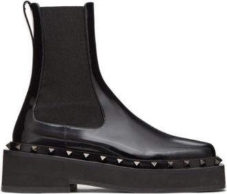 Valentino Garavani 50Mm Rockstud M-Way Beatle Boots In Black