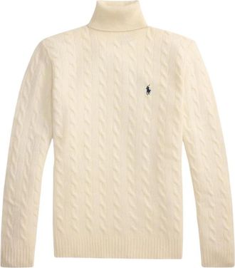 Polo Ralph Lauren Pullover met kabelsteek en col - Heren - Coltruien - Beige - L - Truien & Vesten