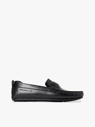 Tommy Hilfiger Leather Debossed Logo Driver Shoes