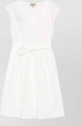 Woolrich short cotton dress v neckline bow