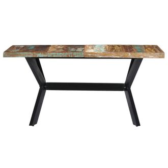 Berkfield Home Dining Table 140x70x75 cm Solid Reclaimed Wood | Size: 140 x 70 x 75 cm