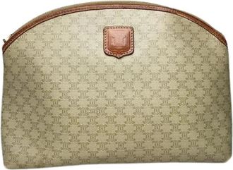 Celine Pre-owned Vintage Leren Clutch - Dames - Vintage Clutch - Beige - ONE Size - Leer - Vintage