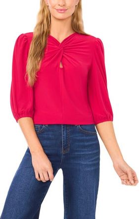 CeCe by Cynthia Steffe Twist Front Top in Rose Cerise at Nordstrom, Size Xx-Large