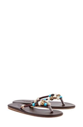 Ancient Greek Sandals Saionara Beaded Flip Flop in Brown at Nordstrom, Size 11Us