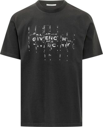 Givenchy Tops, Heren, Zwart, S, Katoen, T-shirt met fotografische negatiefprint