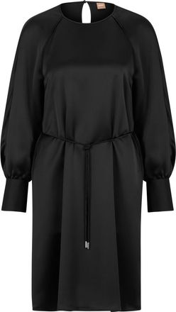HUGO BOSS Womens Solid Patterned Raglan Sleeve Jacket in Black - Size 4 UK