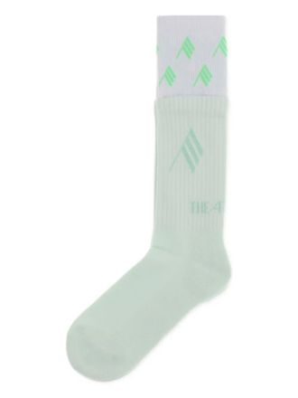 The Attico logo-detail socks - Green
