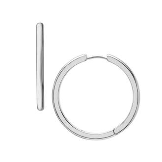 Fossil Womens Ellis Essentials Stainless Steel Hoop Earrings