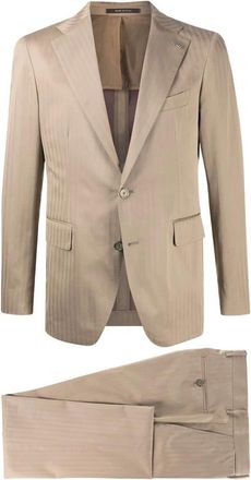 Tagliatore Kostuums, Heren, Beige, L, Katoen, Beige
