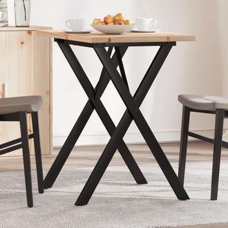 vidaXL Vidaxl - Mesa De Comedor Marco X Madera Maciza Pino Y Acero 80x50x75,5cm