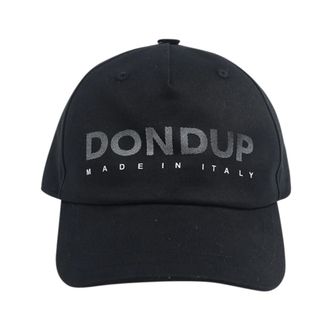 Dondup Caps, male, Black, Size: ONE SIZE Black Baseball Cap with Logo Print