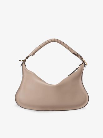 Chlo&eacute; Womens Shoulder Bag Marcie Leather Beige