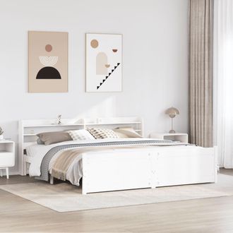 Berkfield Home Bed Frame with Headboard without Mattress White 180x200 cm Super King
