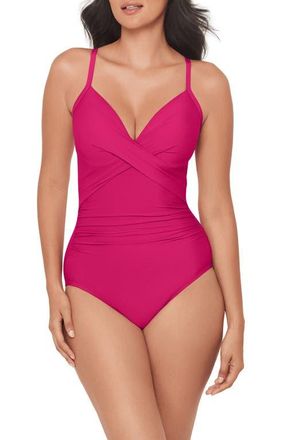 Miraclesuit Captivate Rock Solid Strappy One-Piece Swimsuit in Rosso at Nordstrom, Size 10