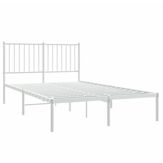vidaXL Estructura Cama Sin Colch&oacute;n Con Cabecero Metal Blanco 120x200cm Vidaxl