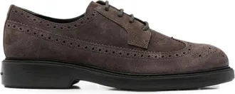 Hogan Mens Brown Suede Oxford Shoes