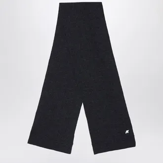 K-Way Etienne black wool scarf