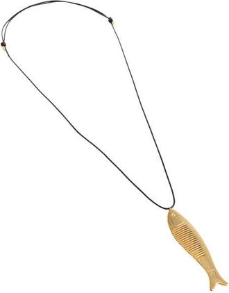 Madewell Fish Comb Charm Necklace in Antique Gold at Nordstrom