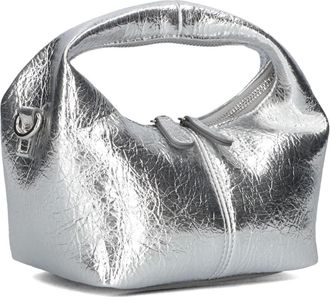 Notre-V Tassen, Dames, Grijs, ONE Size, Leer, Zilveren Leren Handtas