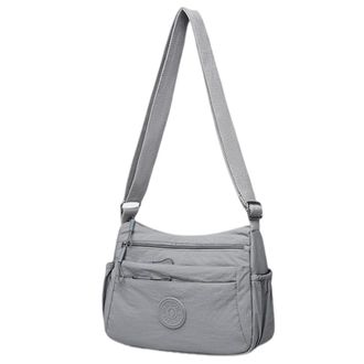 Generic Oxford Women Crossbody Bag Multi-Pocket Messenger Bag Travel Shoulder Bag (Grey)