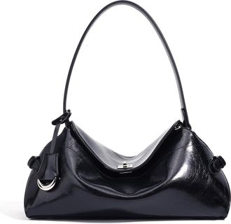 Generic Genuine Leather Womens Shoulder Bag Cowhide Leather Handbag Large (Black)