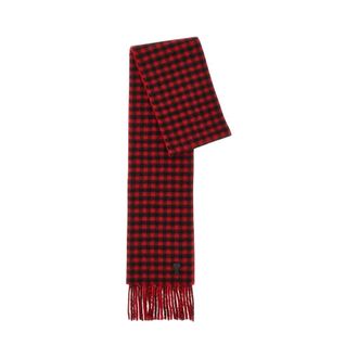Ami Klassieke Geruite Wollen Sjaal - Dames - Wintersjaals - Rood - ONE Size - Wol - Accessoires