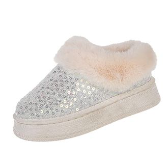 Generic Boots Women Size 7 Thick Bottom Boots Female External Wear Spring and Winter Casual Short Boots Womens Knee High Boots Wide Fit (Silver, 3.5)