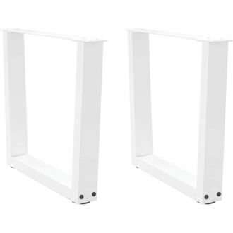 vidaXL Vidaxl - Patas Para Mesa De Centro En Forma De V (2 Unidades), Color Blanco, 50 X (42-43,3) Cm, Acero